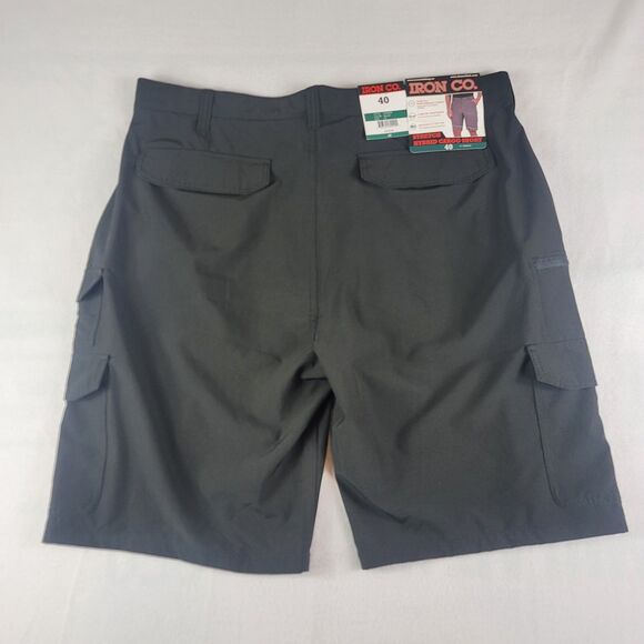 Iron Co. Stretch Hybrid Cargo Shorts, Black. Size Men's 40. Active, comfort. - Picture 1 of 6